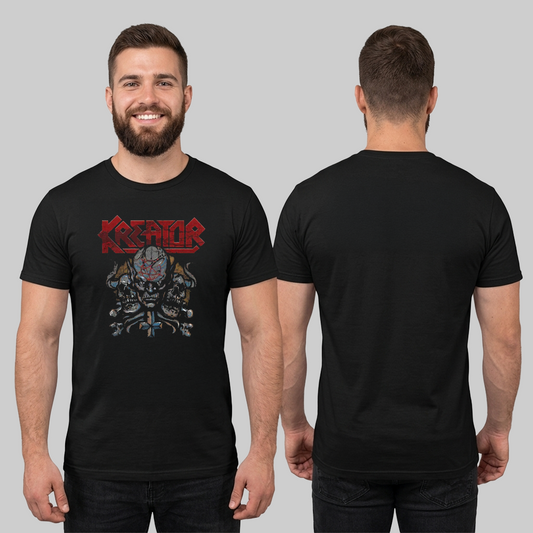 Camiseta Algodon Kreator Skull Faces Art