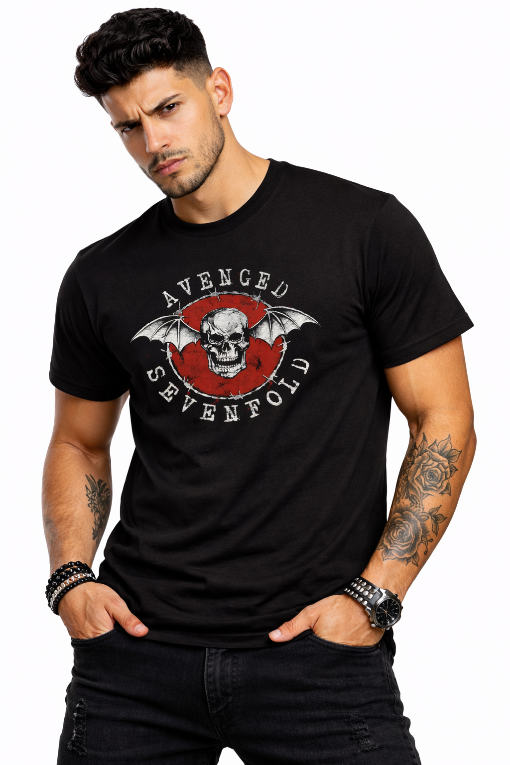 Camiseta Algodon Avenged Sevenfold Logo Art