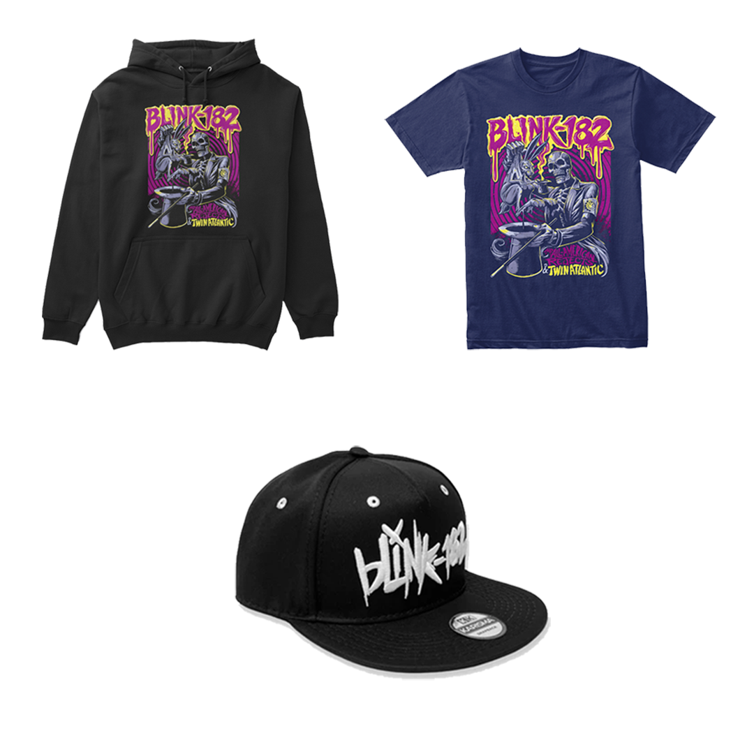 Combo Blink 182 The All American Rejects: Buzo, Camiseta y Gorra