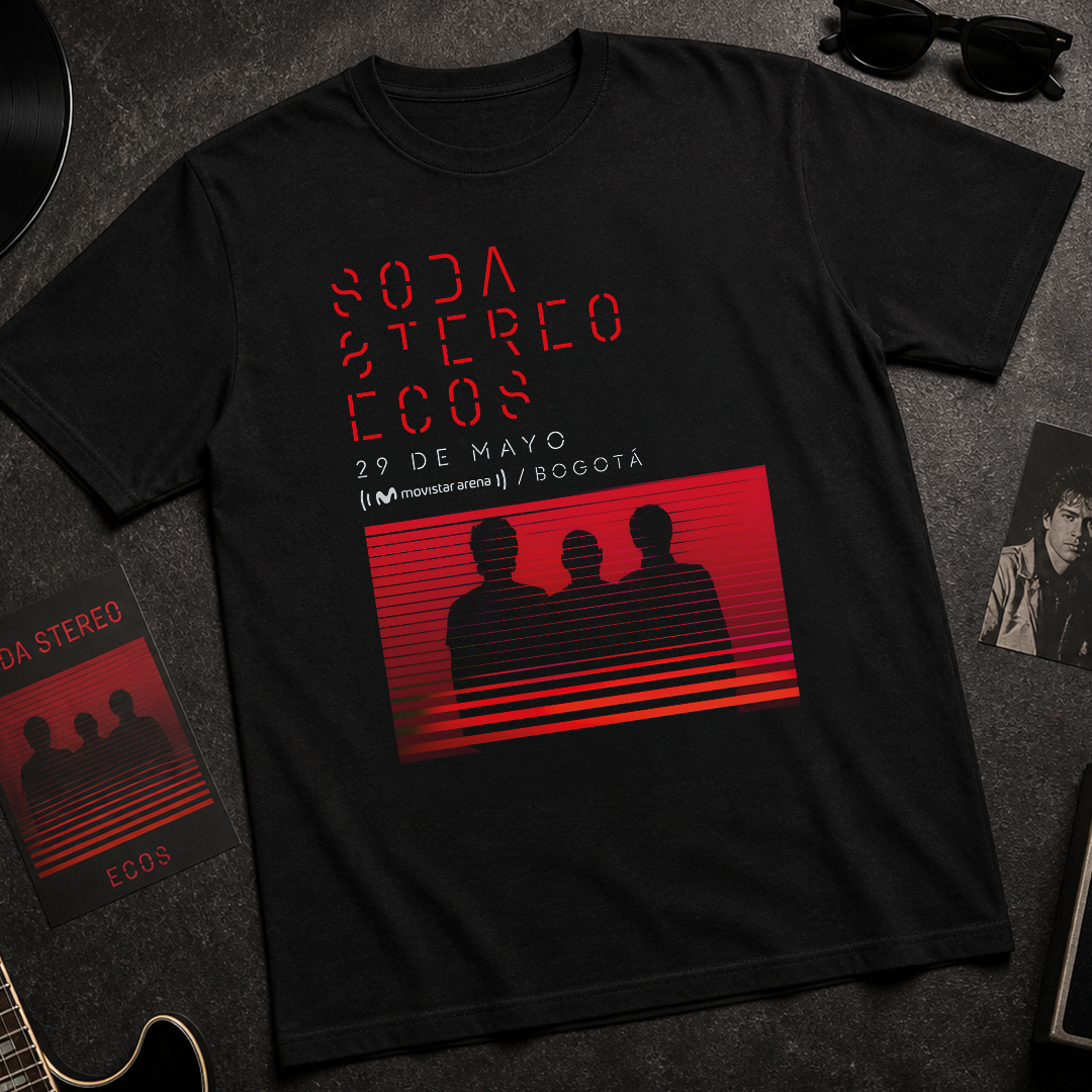 Camiseta Algodón Soda Stereo Ecos Bogotá