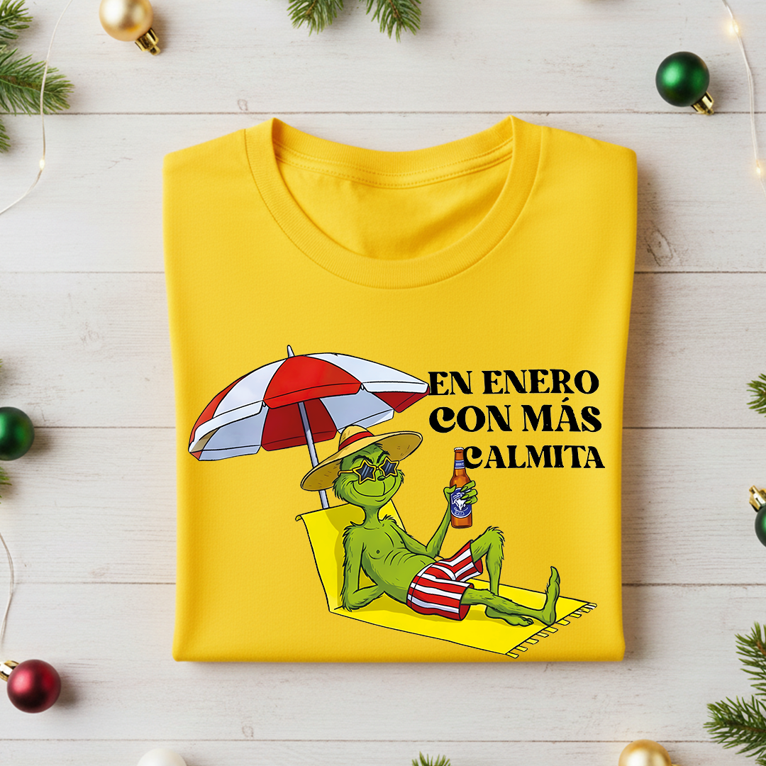 Camiseta Fin De Año En Enero Con Más Calmita