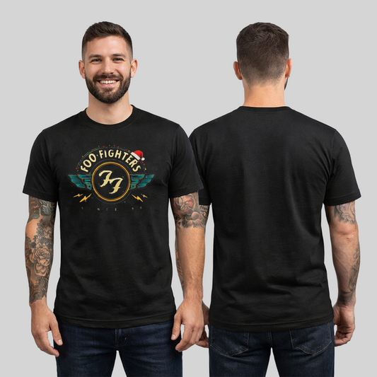 Camiseta de Algodon Foo Fighters Vintage Navidad
