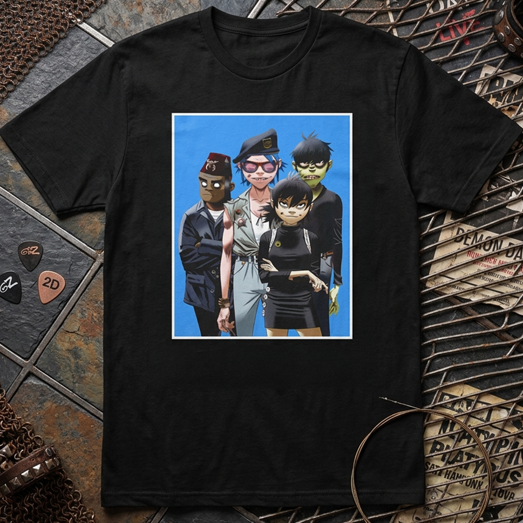 Camiseta Algodon Gorillaz Band Poster