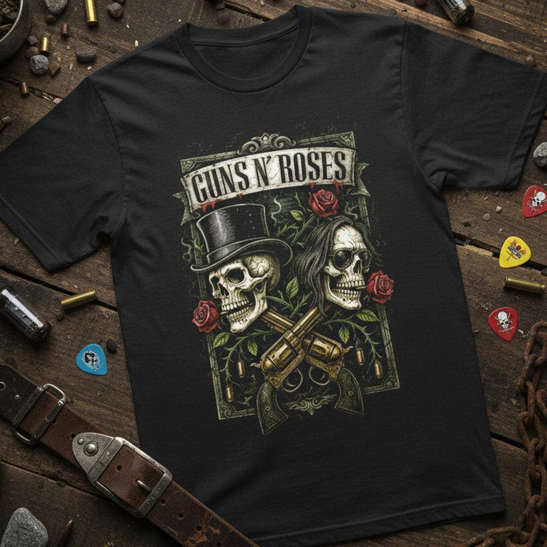 Camiseta Algodon Guns N Roses Skull Logo