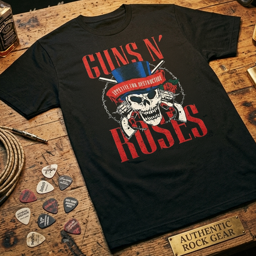 Camiseta Algodon Guns N Roses Appetite for Destruction Skull