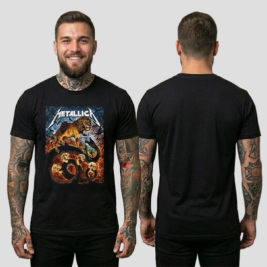 Camiseta Algodon Metallica Fight Poster Style