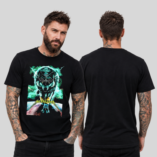 Camiseta Algodon Metallica Wolf Blue