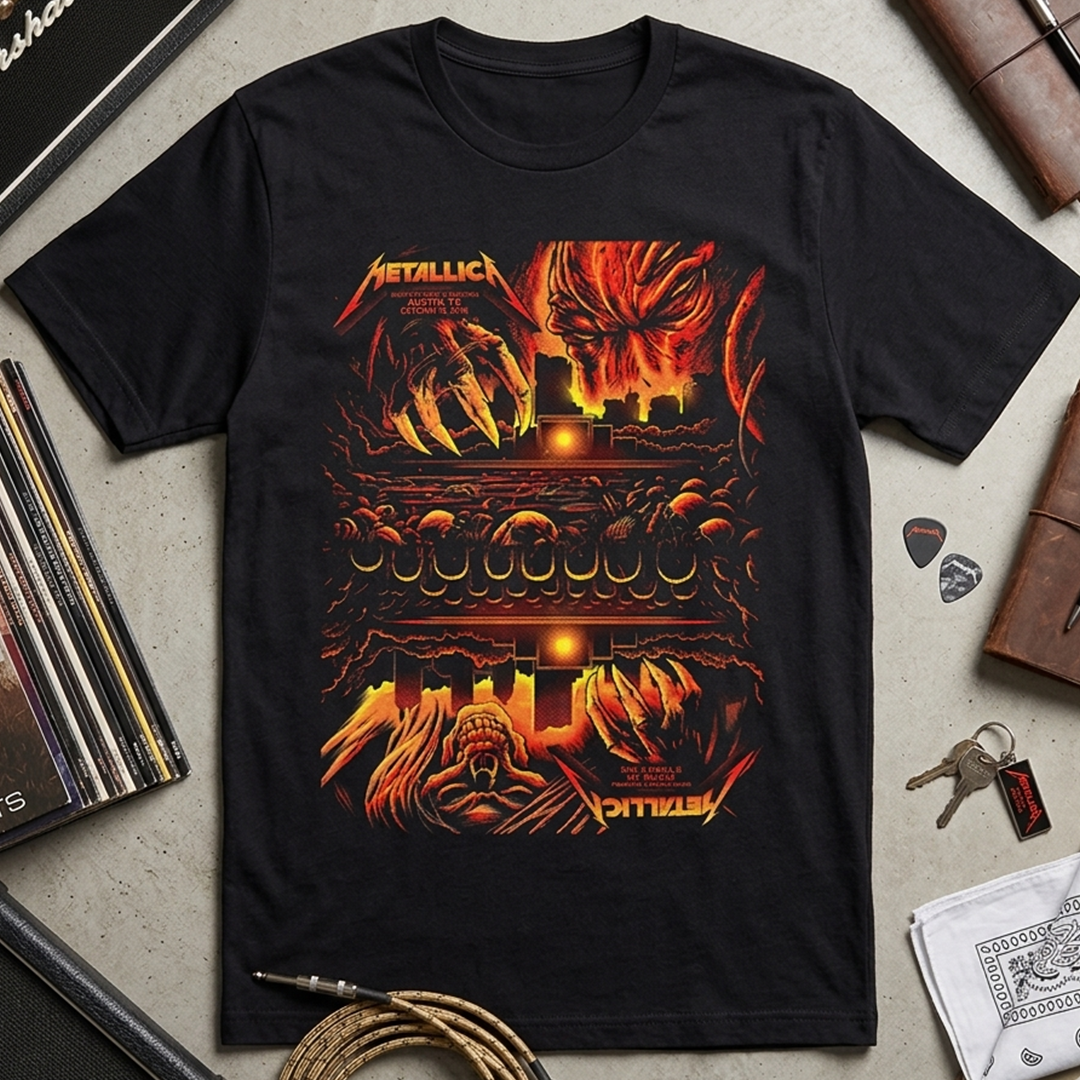 Camiseta Algodon Metallica Austin Postes 2018