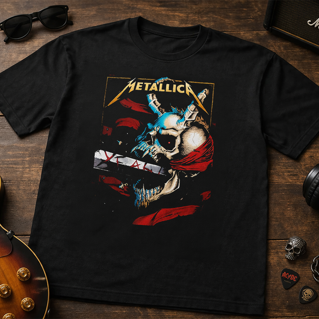 Camiseta Algodon Metallica Skull Nordico Poster