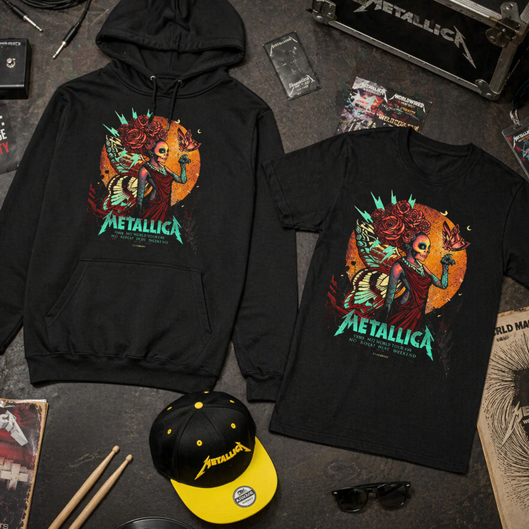 Combo Metallica - WorldWired: Buzo, Camiseta y Gorra