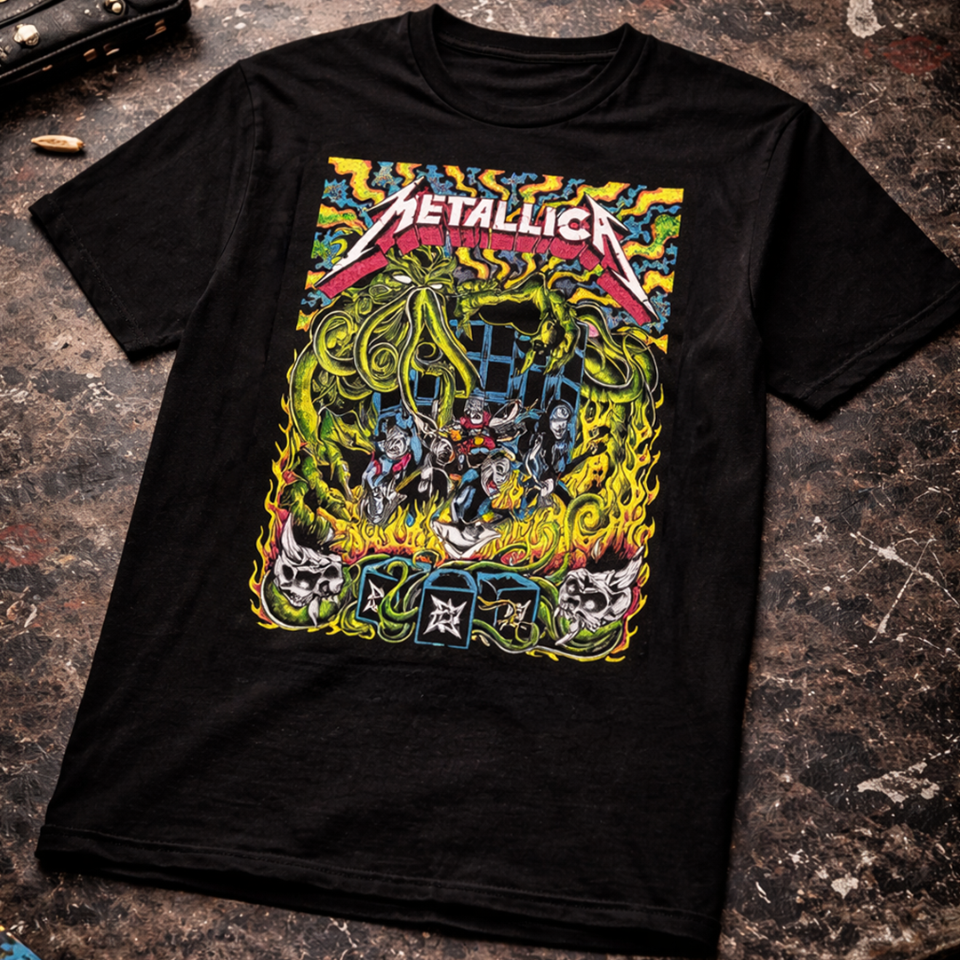 Camiseta Algodon Metallica Poster Unico Colors