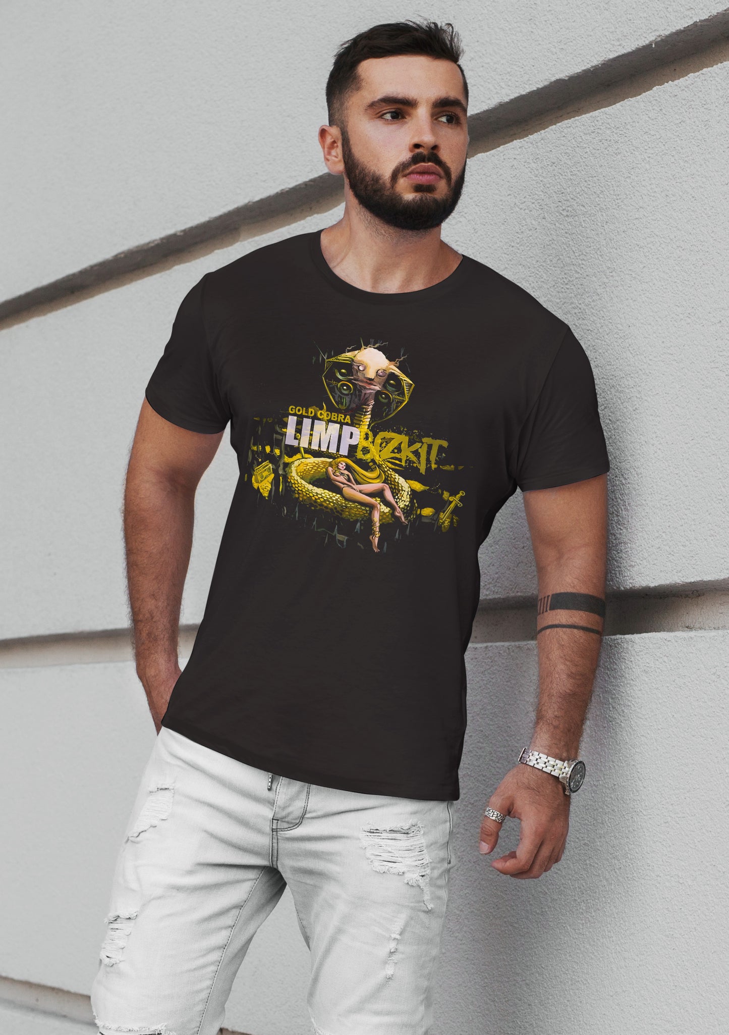 Camiseta Algodon Limbik Bizkit Gold Cobra