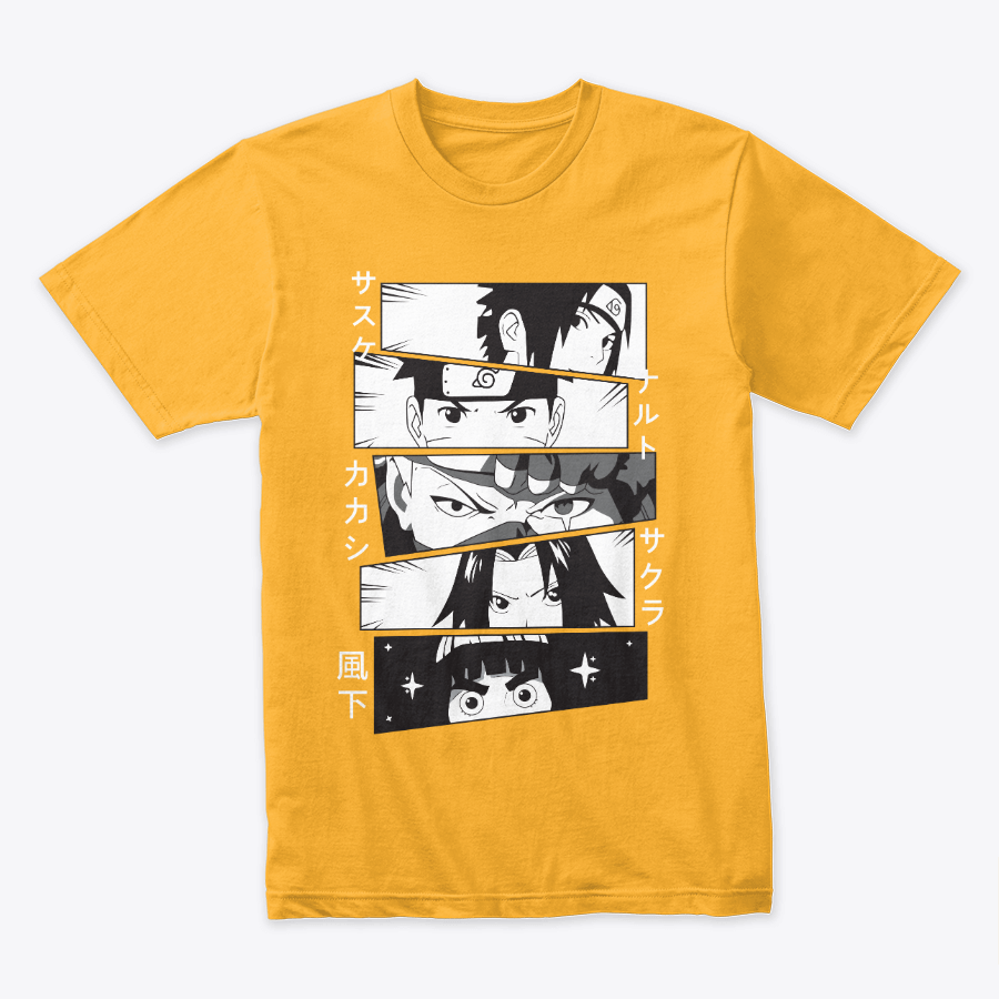 Camiseta Algodon Naruto Faces Poster