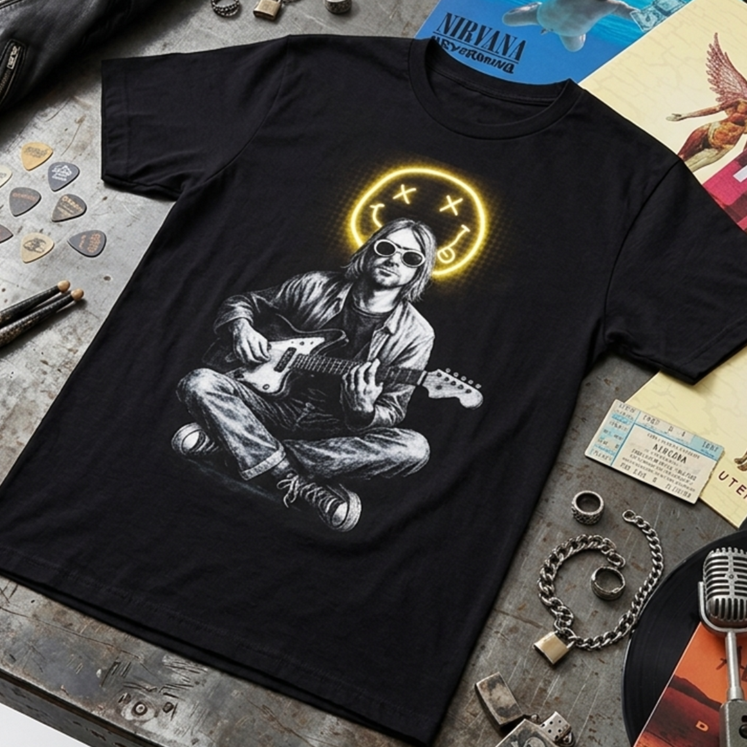 Camiseta Algodon Nirvana Kurt Cobain Art