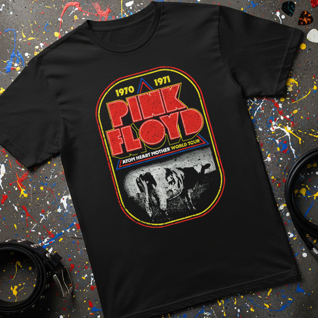 Camiseta Algodon Pink Floyd Atom Heart Mother World Tour 1970