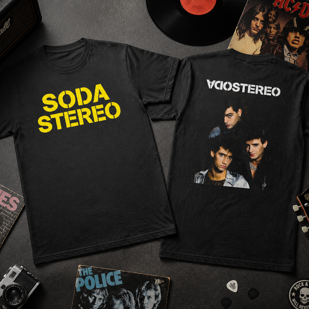 Camiseta Algodón Soda Stereo Chicos Banda