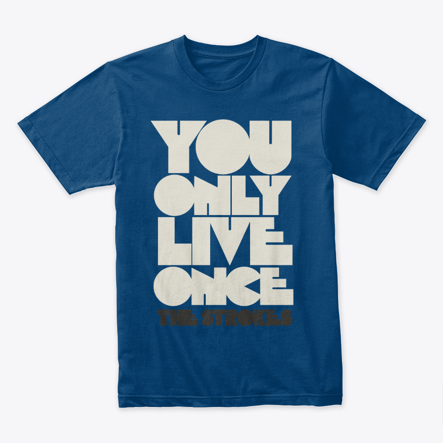 Camiseta The Strokes You Only Live Once Guitarra Azul Oscuro