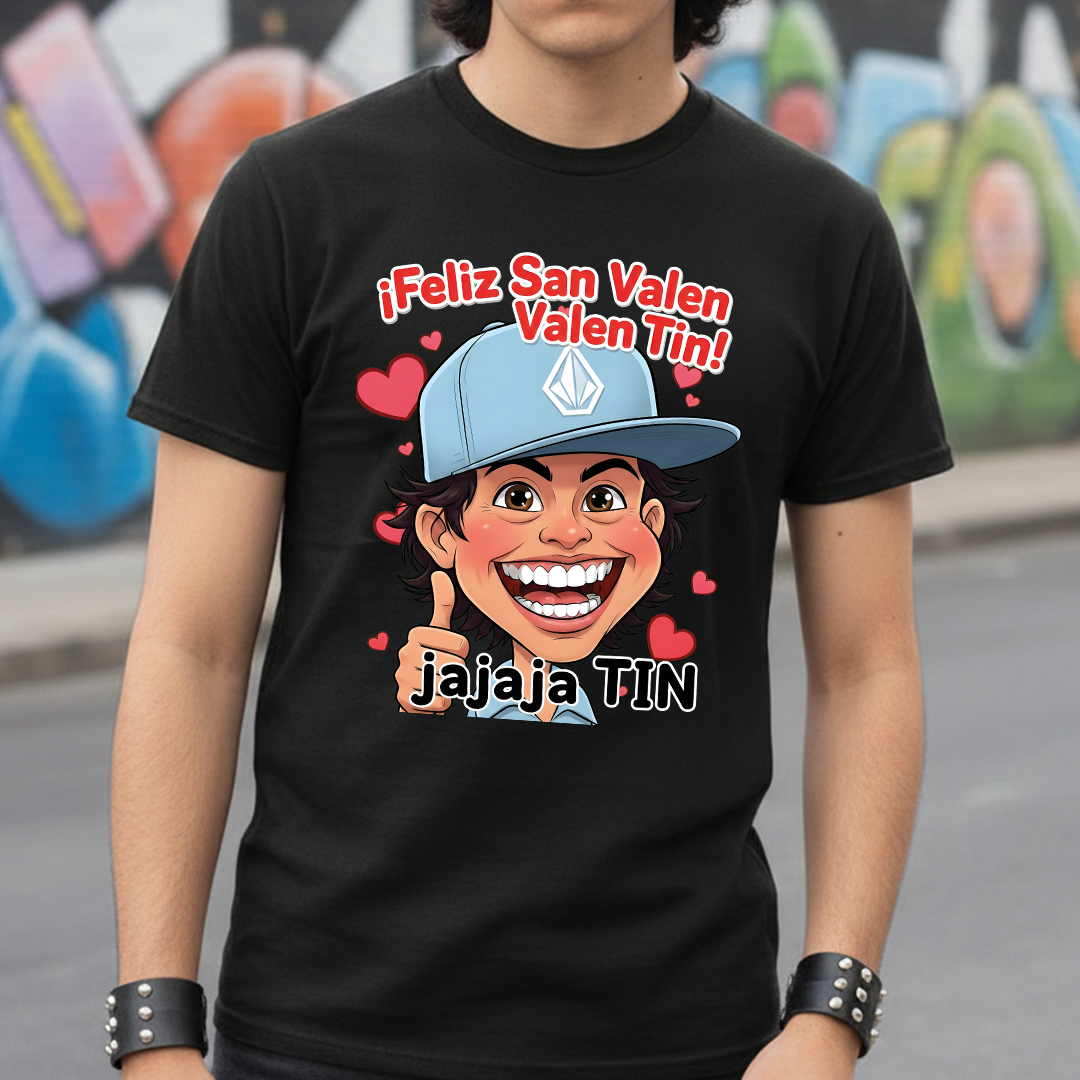 Camiseta Algodón Feliz Dia De San Valen Caricatura