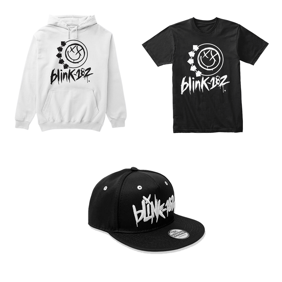 Combo Blink 182 Logo: Buzo, Camiseta y Gorra