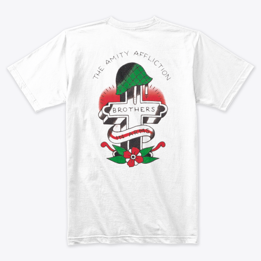 Camiseta Algodón The Amity Affliction Brother in Arms Estampado Espalda