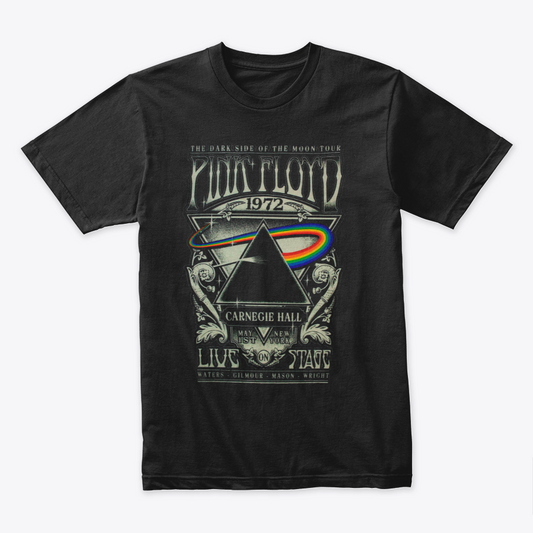 Camiseta Pink Floyd the Dark Side of the moon Tour 1972 Carnegie Hall