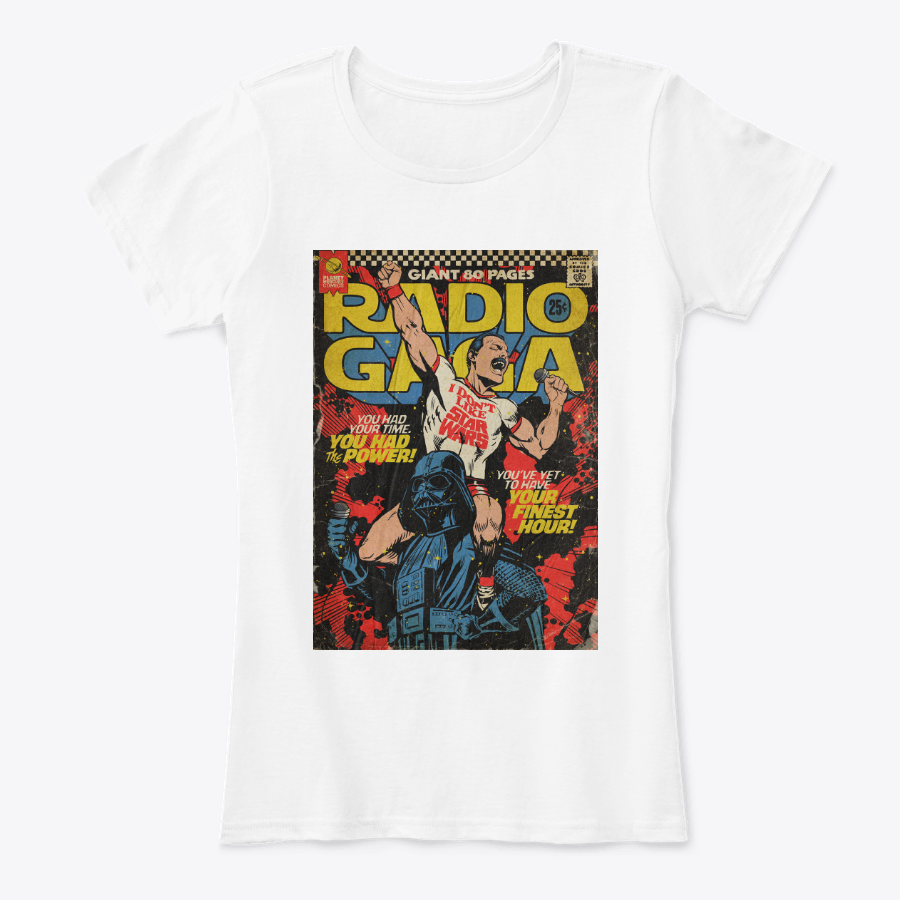 Camiseta Algodon Queen Radio Gaga Art para mujer