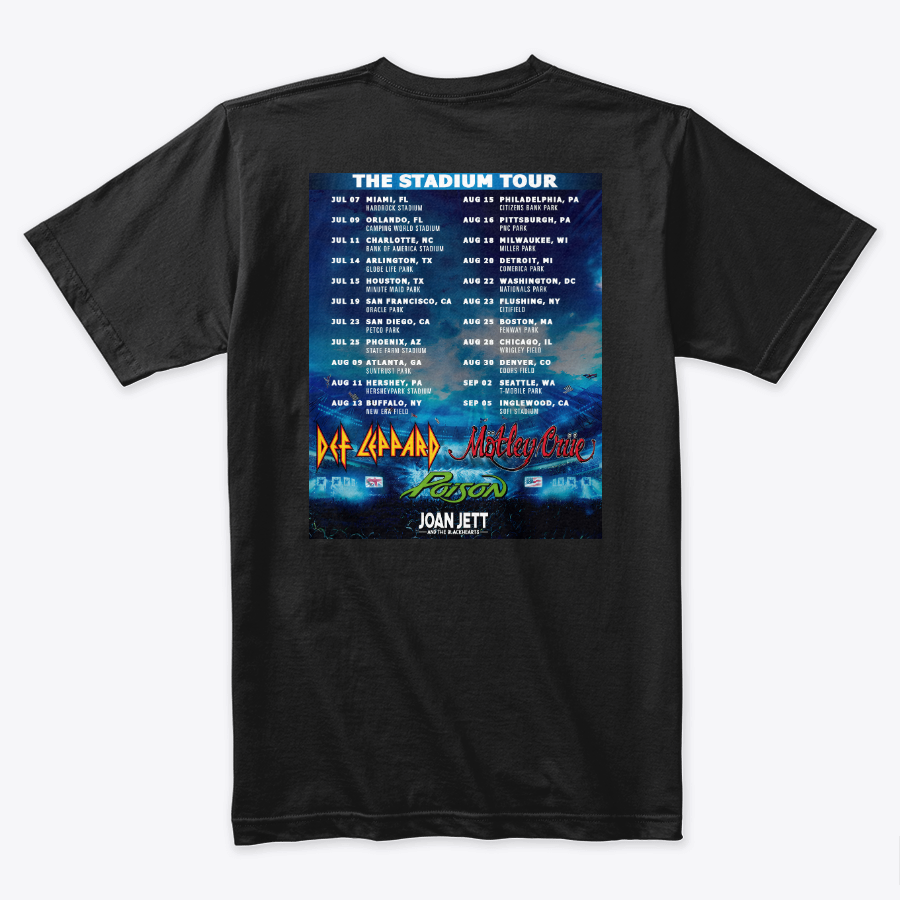 Camiseta Stadium Tour Motley Crue y Def Leppard Doble Estampado