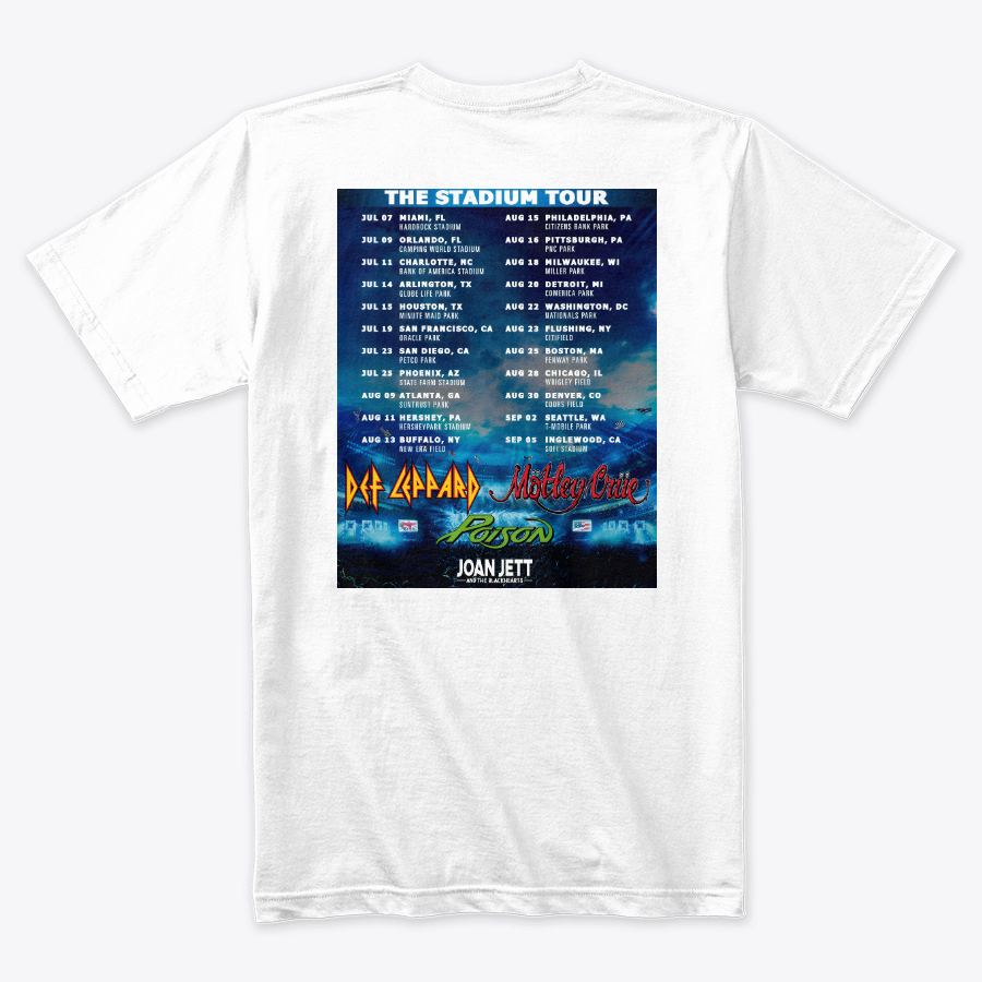 Camiseta Stadium Tour Motley Crue y Def Leppard Doble Estampado