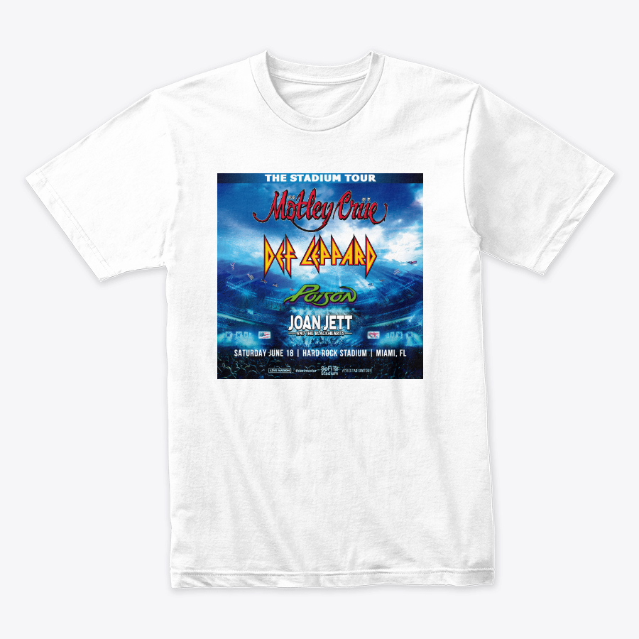 Camiseta Stadium Tour Motley Crue y Def Leppard Doble Estampado