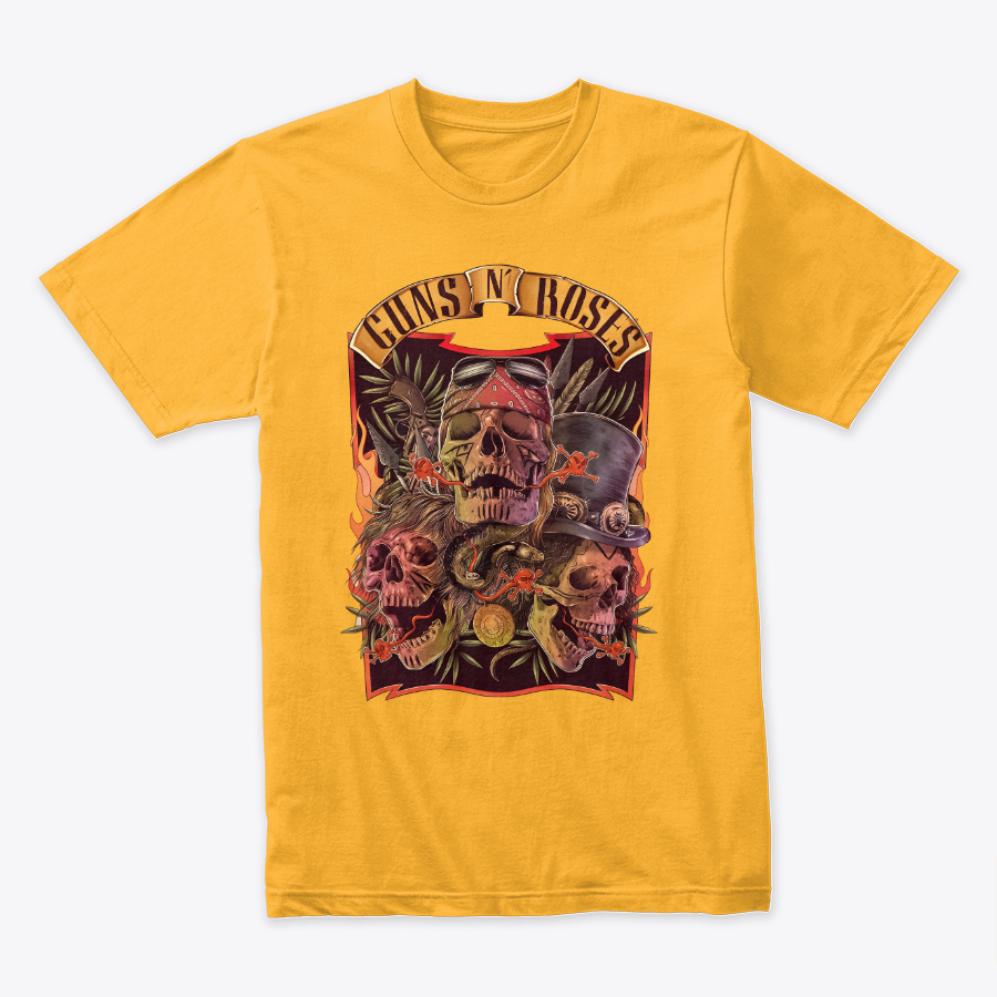 Camiseta Algodon Guns N Roses Skull Poster Band