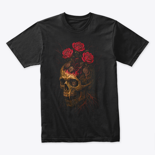 Camiseta Algodon Skull And Roses