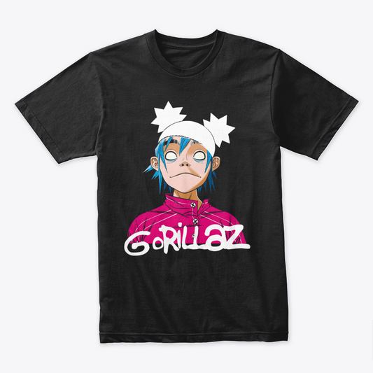 Camiseta Algodon Gorillaz 2D Art
