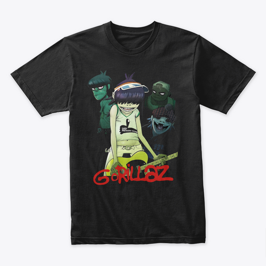 Camiseta Algodon Gorillaz Band