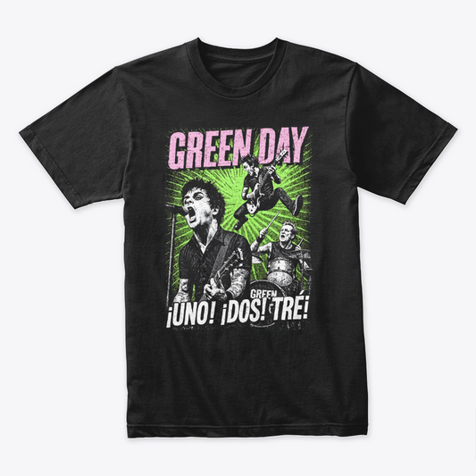 Camiseta Algodon Green Day Uno, Dos Y Tres!