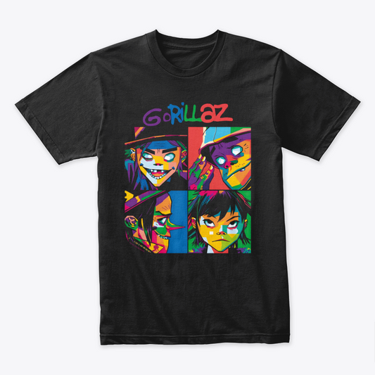 Camiseta Algodon Gorillaz Colors