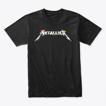 Camiseta Algodon Metallica Logo Navidad