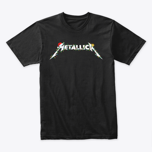 Camiseta Algodon Metallica Logo Navidad