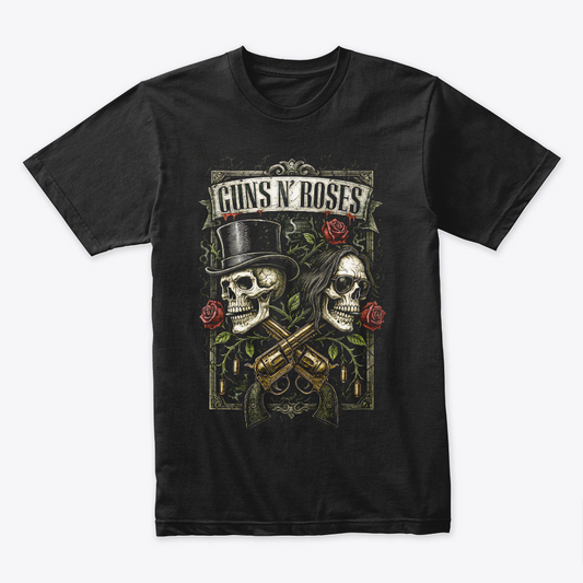 Camiseta Algodon Guns N Roses Skull Logo