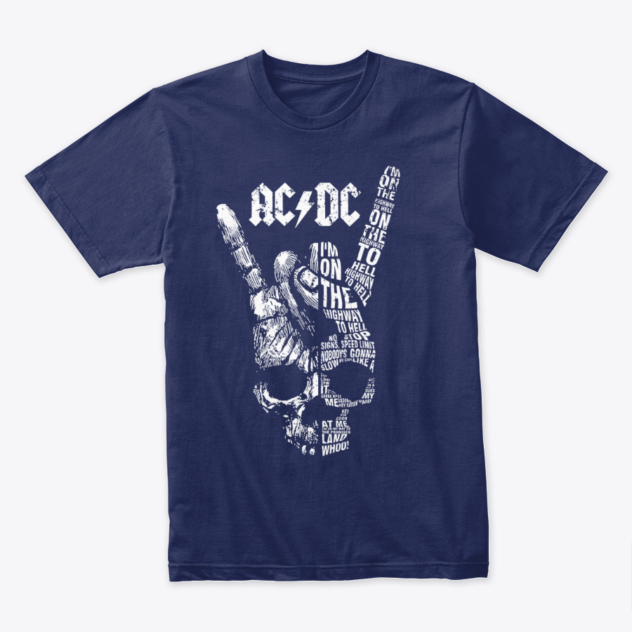 Camiseta Algodón ACDC ART Skull Rock Style
