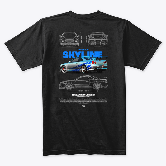 Camiseta Algodon Skyline Rapido y Furioso