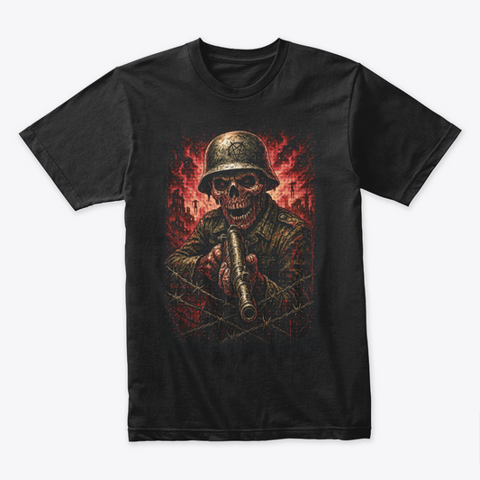 Camiseta Algodon  Skeletal Soldier Apocalypse