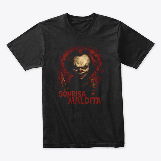 Camiseta Algodon Sonrisa maldita Halloween
