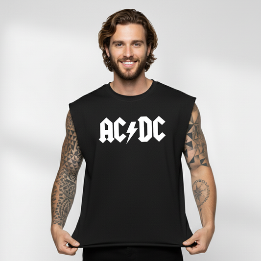 Esqueleto Manga Sisa ACDC logo Rock Style