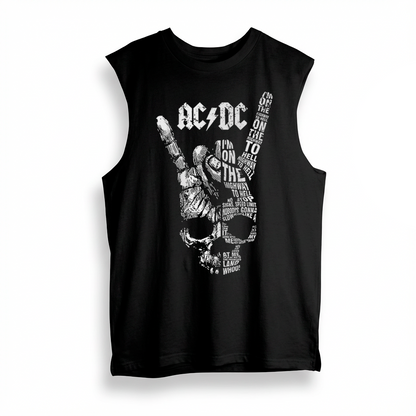 Esqueleto Manga Sisa ACDC ART Skull Rock Style