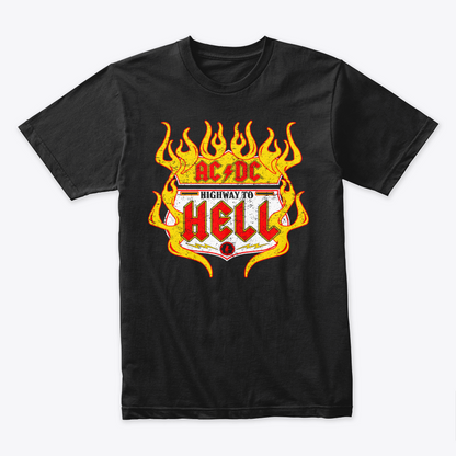 Camiseta Algodon ACDC Highway To Hell Fire