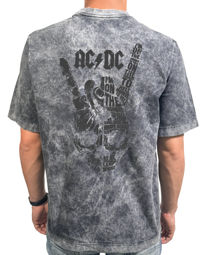 Camiseta Prelavada Algodon ACDC Skull Rock Style