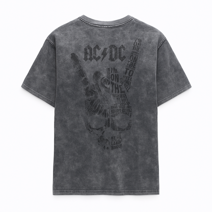 Camiseta Prelavada Algodon ACDC Skull Rock Style