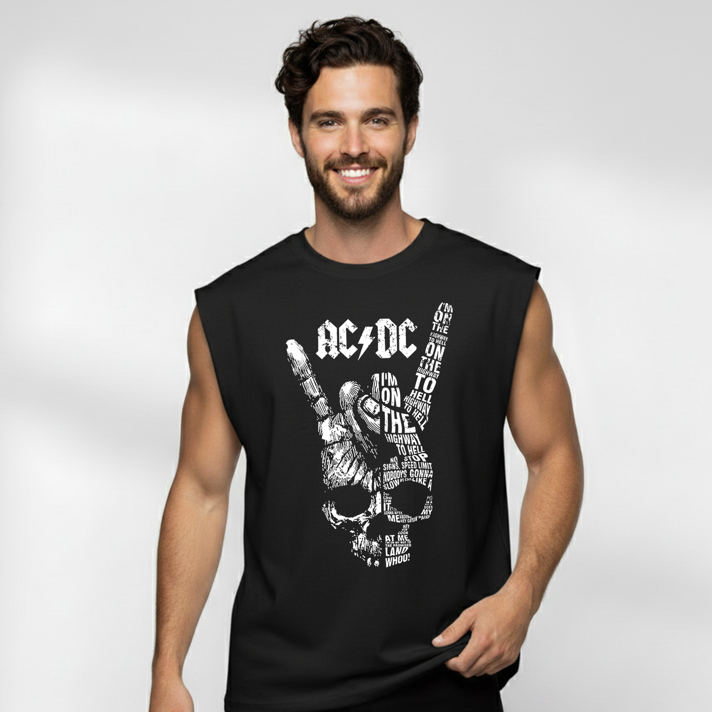 Esqueleto Manga Sisa ACDC ART Skull Rock Style