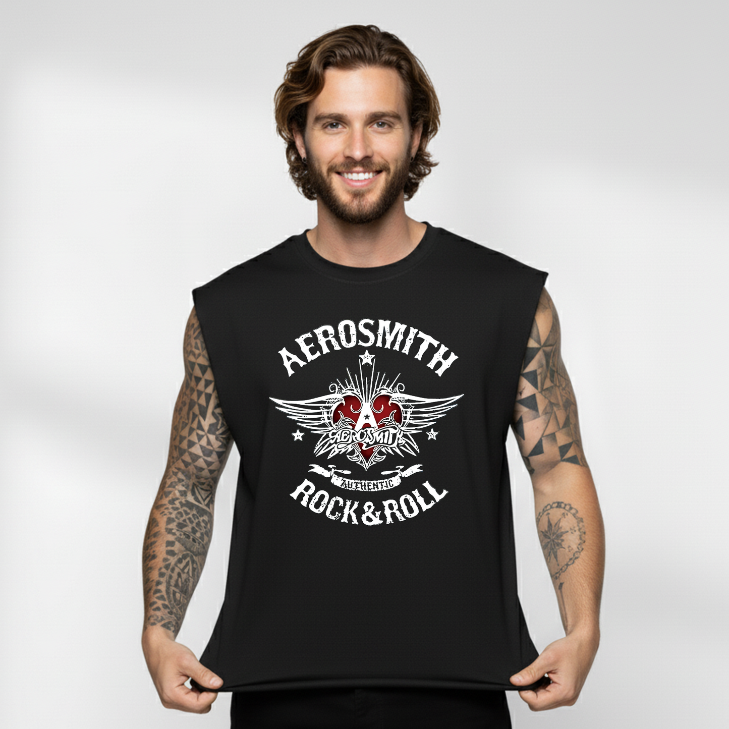 Esqueleto Manga Sisa Aerosmith Logo Authentic Rock n Roll