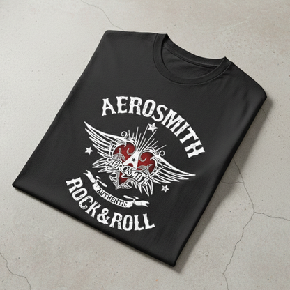 Camisetas Algodon Aerosmith Logo Authentic Rock n Roll